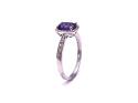 9ct White Gold Amethyst & Diamond Cluster Ring