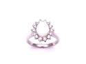 Platinum Opal and Diamond Cluster Ring 0.50ct