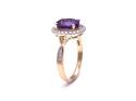 9ct Yellow Gold Amethyst & Diamond Ring 0.25ct
