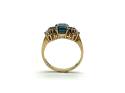 18ct Blue Topaz & Diamond Cluster Ring