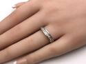 Silver CZ Half Eternity Ring Size O