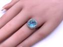 Zircon & Diamond Halo Ring