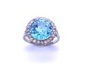 Zircon & Diamond Halo Ring