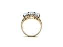 9ct Synthetic Aquamarine 3 Stone Ring