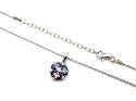 Silver CZ Purple Flower Necklet 16-18 Inch