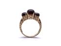 9ct Yellow Gold Garnet 3 Stone Ring