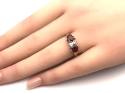 9ct Heart Garnet & Diamond Ring
