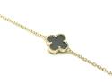 Silver Gold Plated Black Clover Bracelet