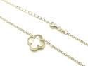 Silver Gold Plated MOP Clover Necklet