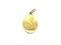 9ct Yellow Gold Initial 'S' Disc Pendant