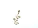 9ct Yellow Gold CZ Butterfly Drop Pendant