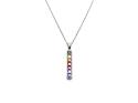 18ct White Gold Multi Sapphire Pendant & Chain