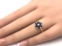 9ct Yellow Gold Sapphire & Diamond Cluster Ring
