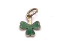 9ct  Gold Enamaled 3 Leaf Clover Charm