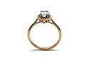 9ct Yellow Gold Aquamarine & Diamond Cluster Ring