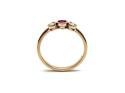 9ct Yellow Gold Ruby & Diamond 3 Stone Ring