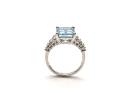 18ct White Gold Aquamarine & Diamond Cluster Ring