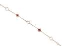 9ct Yellow Gold Ruby & Diamond Clover Bracelet