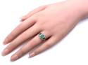 18ct Yellow Gold Emerald & Diamond Double Ring