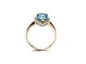 9ct Blue Topaz & Diamond Cluster Ring 0.12ct