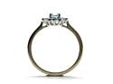 9ct Yellow Gold Aquamarine & Diamond Cluster Ring