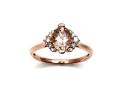9ct Rose Gold Morganite & Diamond Half Halo Ring
