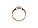 9ct Rose Gold Morganite & Diamond 3 Stone Ring
