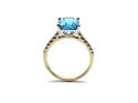 9ct Yellow Gold Blue Topaz & Diamond Ring