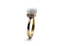 9ct Yellow Gold Created Opal & CZ Ball Ring