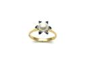 18ct Yellow Gold Pearl & Sapphire Ring