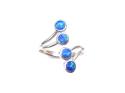 Silver Blue Opalique Torque Ring