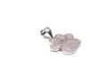 Silver CZ Paw Print Pendant