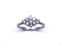 9ct White Gold CZ Cluster Ring
