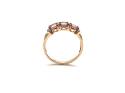 9ct Rose Apatite & Zircon 3 Stone Ring