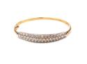 9ct Yellow Gold CZ Hinged Bangle