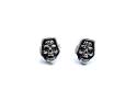 Silver Ghoul Face Stud Earrings