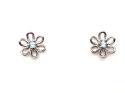Silver Blue Topaz Flower Stud Earrings 10mm