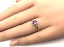 Silver Amethyst Solitaire Ring