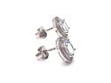 9ct Aquamarine & Diamond Halo Cluster Earrings