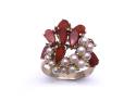 9ct Yellow Gold Carnelian & Pearl Ring