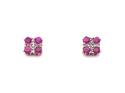 9ct Ruby & Diamond Cluster Earrings