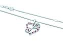 Silver Ruby & CZ Infinity Heart Pendant & Chain