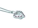 Silver Ruby & CZ Infinity Heart Pendant & Chain