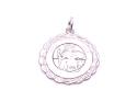 Silver Round St Christopher Pendant 18mm