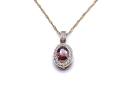 9ct Garnet & Diamond Pendant & Chain