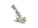 Silver CZ Moveable Witch Pendant