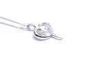 Silver CZ Mum Heart Pendant & Chain