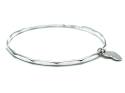 Silver Heart Tag Faceted Full Bangle