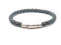 Green Leather Plaited Bracelet Magnetic Clasp