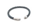 Green Leather Plaited Bracelet Magnetic Clasp